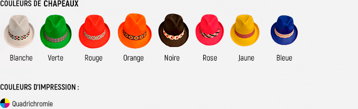 Chapeau Cuba coloré ruban personnalisé
