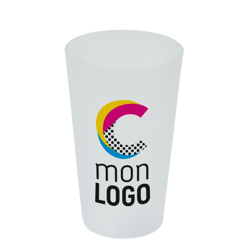 Gobelets en plastique imprimés avec votre logo en 1 couleur