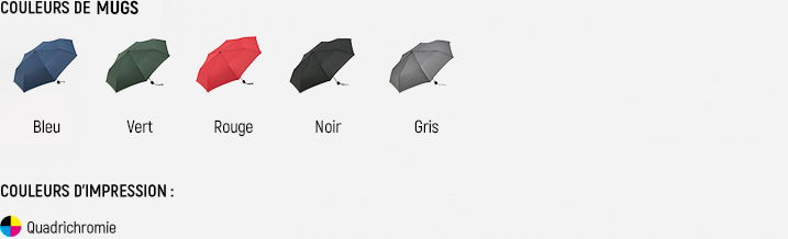 Parapluie marquage multi couleurs
