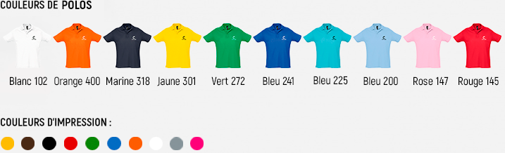 Polo 170g marquage 1 couleur
