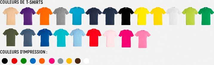 T-shirt couleur 190g marquage 1 couleur