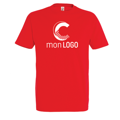 TSHIRT 190G ROUGE SERIGRAPHIE 1 COULEUR 1