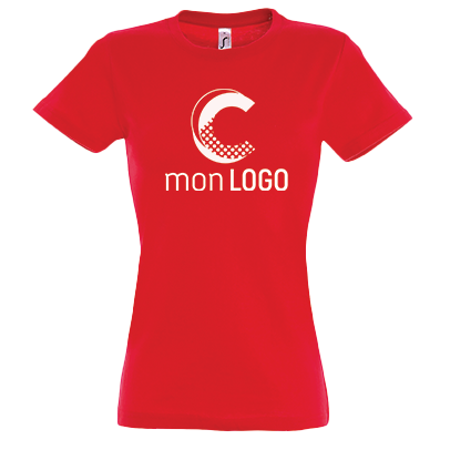 TSHIRT 190G ROUGE SERIGRAPHIE 1 COULEUR